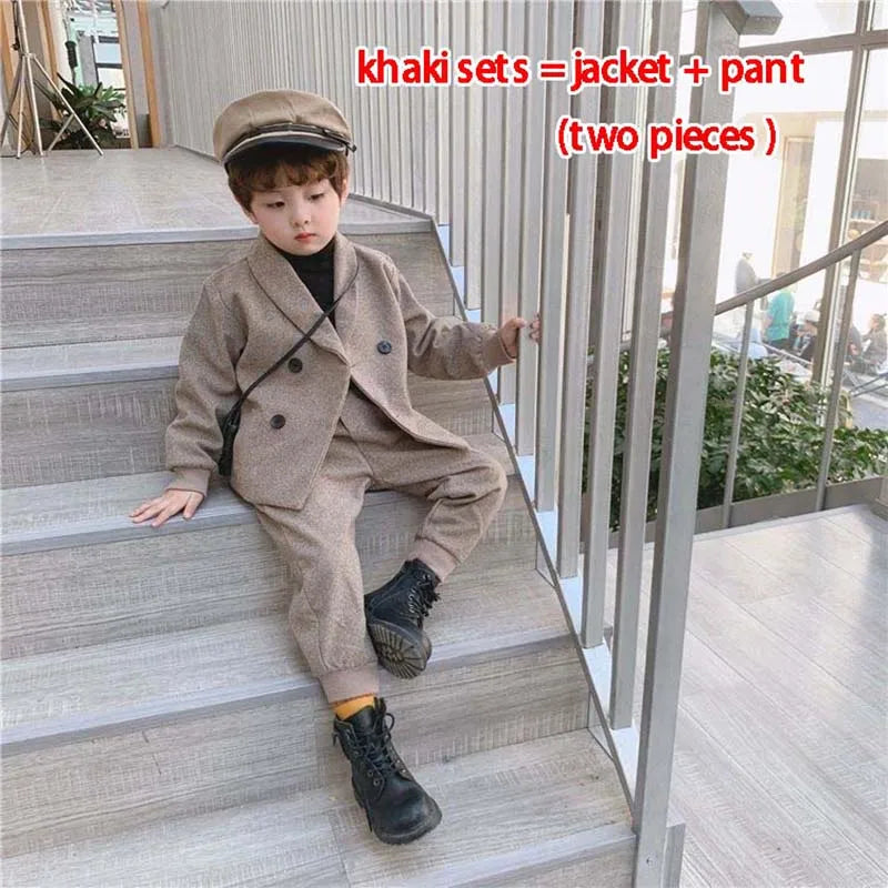 Kid Boys Spring and Fall Suit Boys Baby Clothes Set 2024 New Children's Clothing Casual Tops + pants 2 Piece Set Formal wear