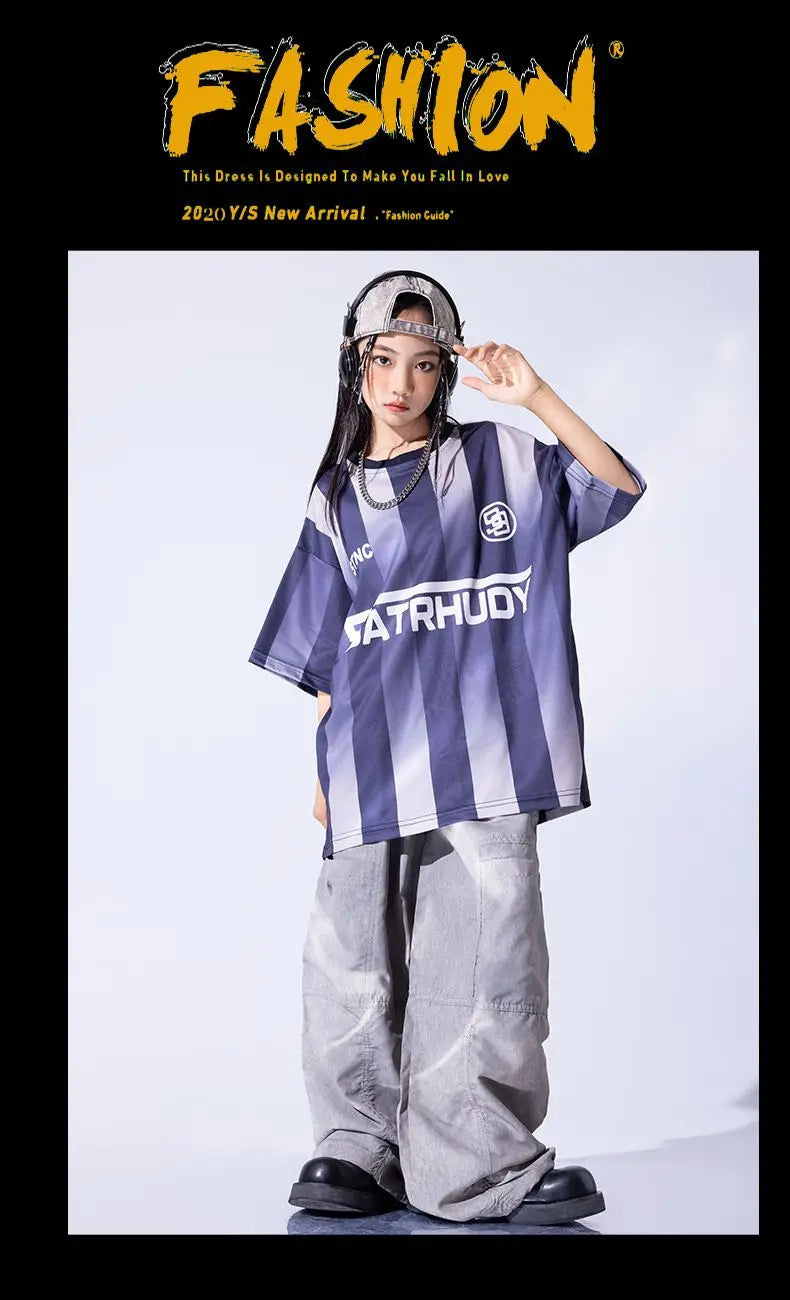 Kid Cool Hip Hop Clothing Red Black Print Sweatshirt Casual Street Sweat Jogger pants for Girl Boy Jazz Dance Costumes Clothes