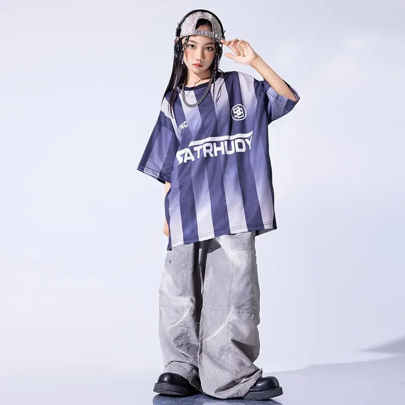 Kid Cool Hip Hop Clothing Red Black Print Sweatshirt Casual Street Sweat Jogger pants for Girl Boy Jazz Dance Costumes Clothes