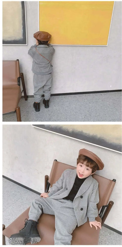 Kid Boys Spring and Fall Suit Boys Baby Clothes Set 2024 New Children's Clothing Casual Tops + pants 2 Piece Set Formal wear