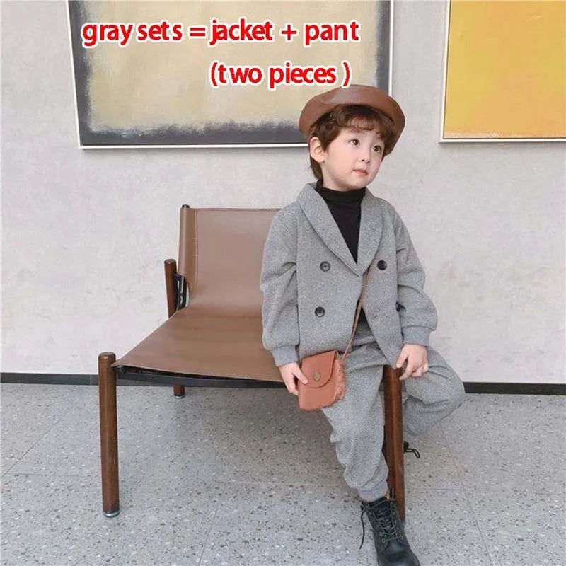 Kid Boys Spring and Fall Suit Boys Baby Clothes Set 2024 New Children's Clothing Casual Tops + pants 2 Piece Set Formal wear