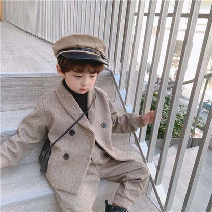 Kid Boys Spring and Fall Suit Boys Baby Clothes Set 2024 New Children's Clothing Casual Tops + pants 2 Piece Set Formal wear