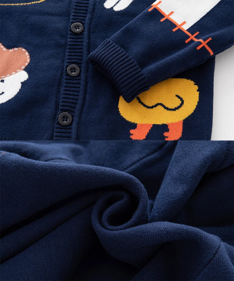 Kid Coat Baby Boys Sweater Winter Clothes Toddler Cute Infant Sweater Cardigan Knit Top Animal Print Infant Knitwear Coat