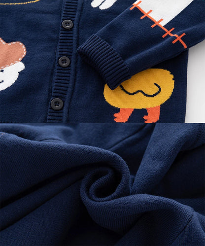 Kid Coat Baby Boys Sweater Winter Clothes Toddler Cute Infant Sweater Cardigan Knit Top Animal Print Infant Knitwear Coat