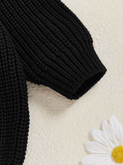 Kid Clothes Girls Autumn Knit Xmas Sweaters Long Sleeve Round Neck Bulldog/Elephant Embroidery Pullover Knitwear