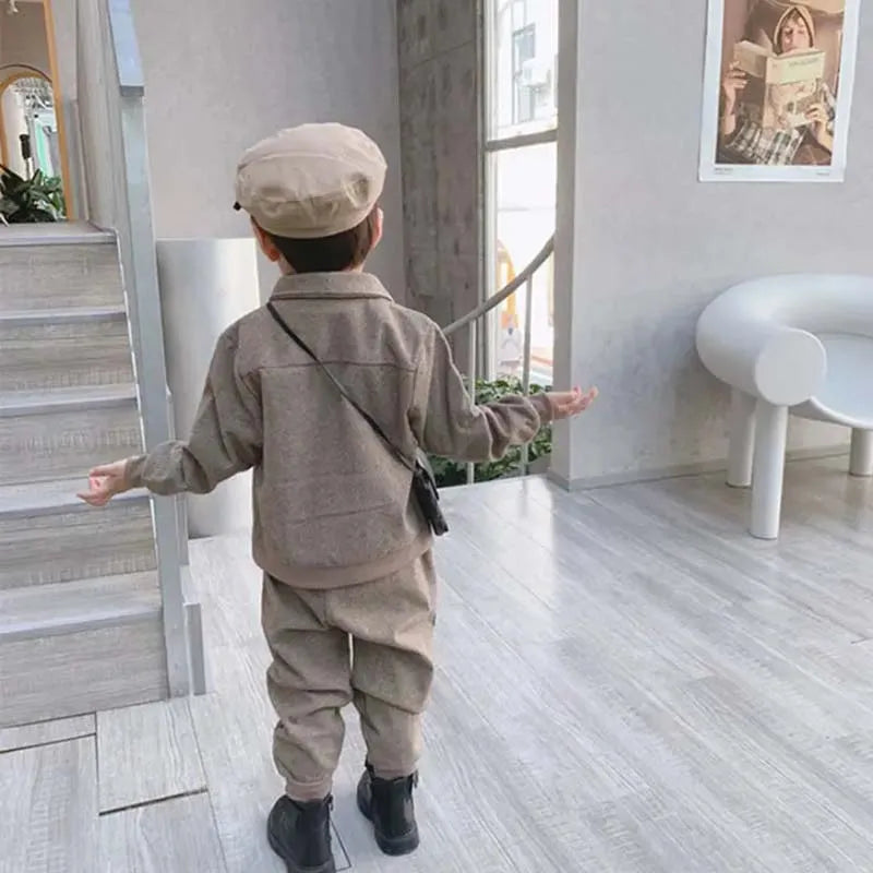 Kid Boys Spring and Fall Suit Boys Baby Clothes Set 2024 New Children's Clothing Casual Tops + pants 2 Piece Set Formal wear