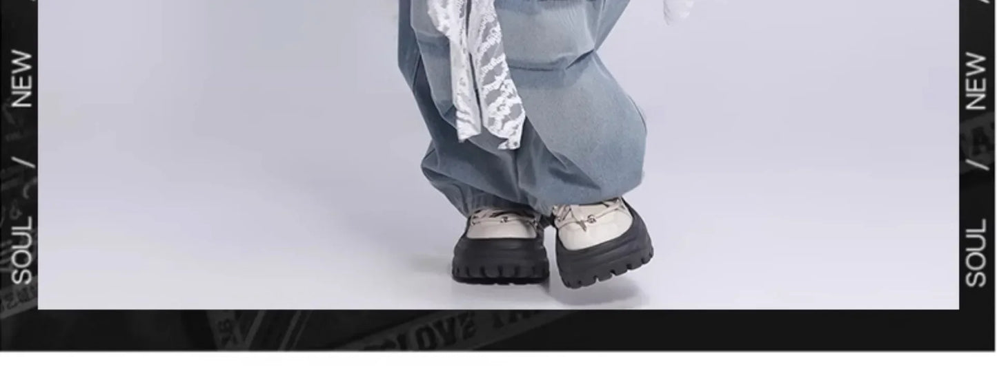 Kid Hip Hop Clothing Dance Costumes Clothes White Off Shoulder LaceParachute Jeans Baggy Pants for Girl Top Denim Blue Casual