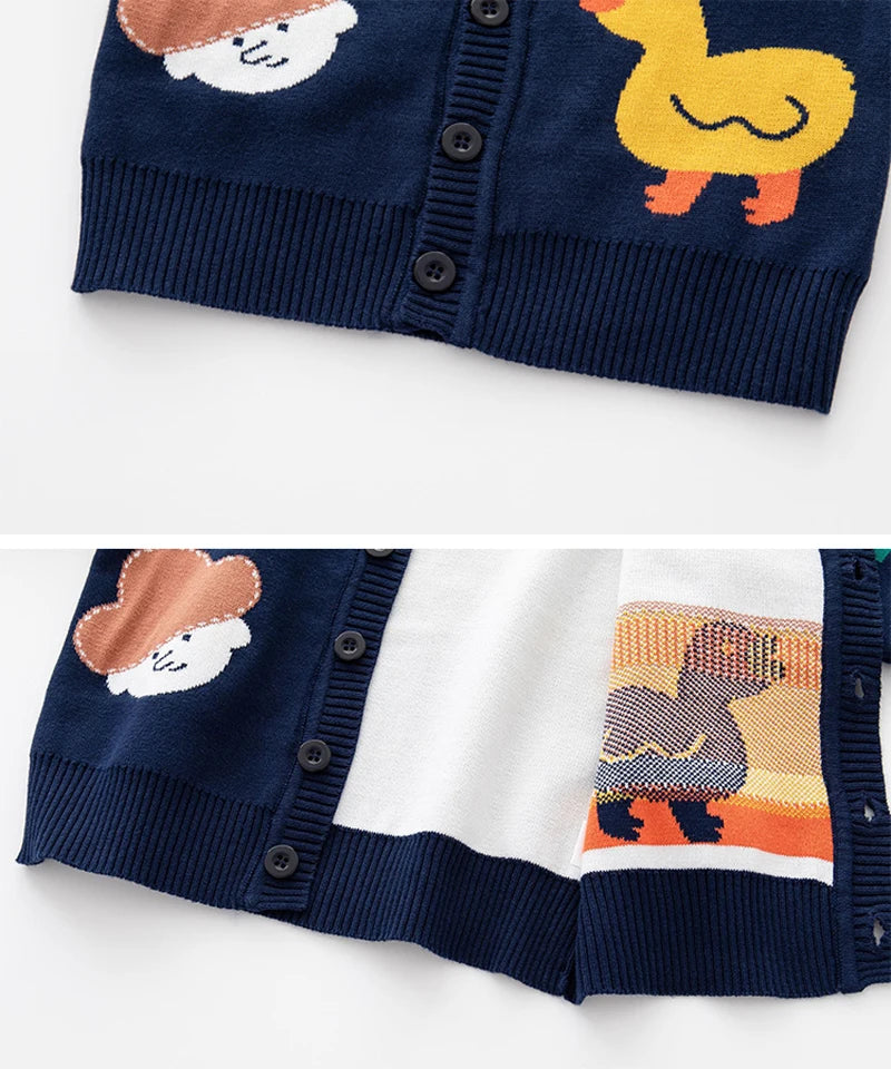 Kid Coat Baby Boys Sweater Winter Clothes Toddler Cute Infant Sweater Cardigan Knit Top Animal Print Infant Knitwear Coat