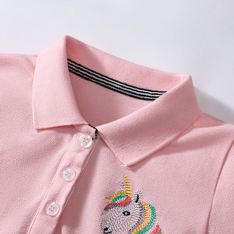 Kids Clothes Children's Clothing Baby Girls 2025 New Summer Cotton Embroidered Cartoon Unicron Dresses
